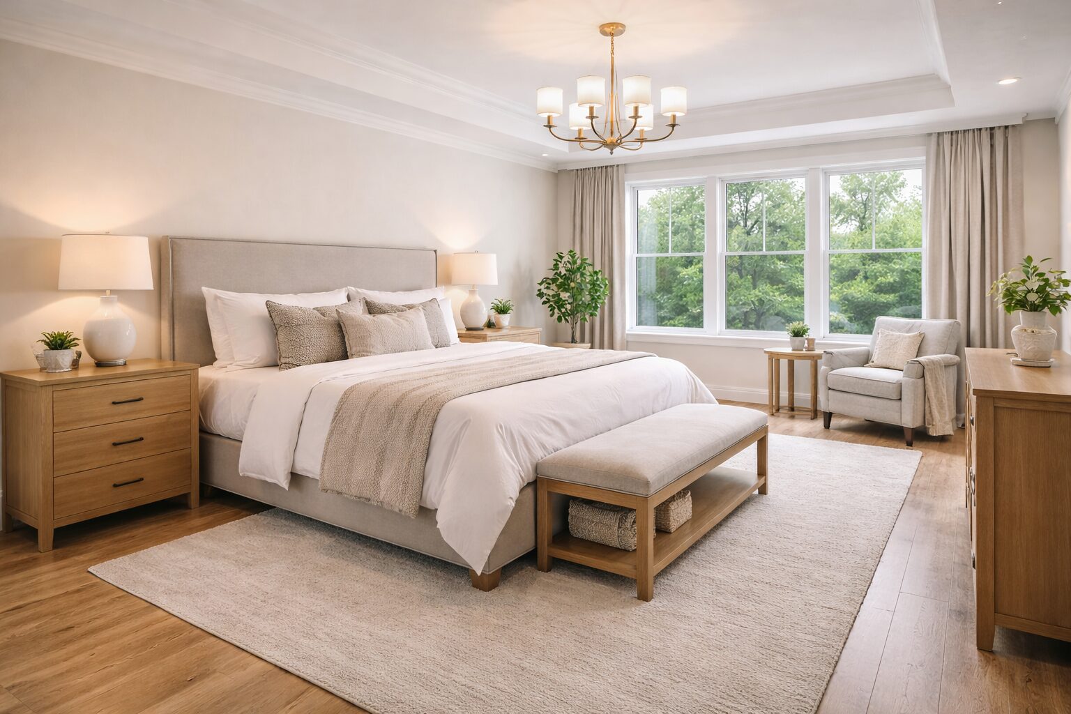 Bright and airy master bedroom retreat
