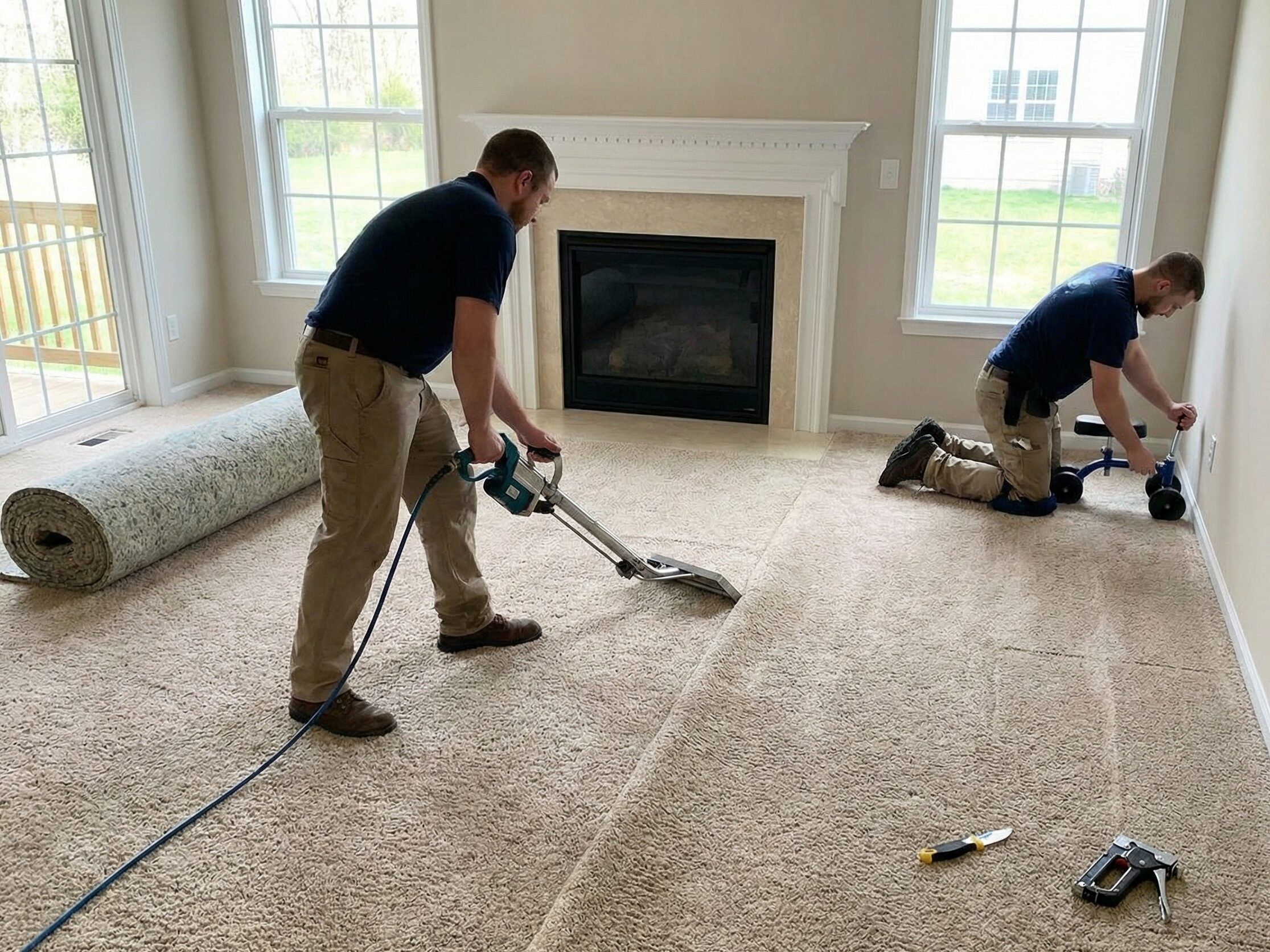 Carpet flooring installation