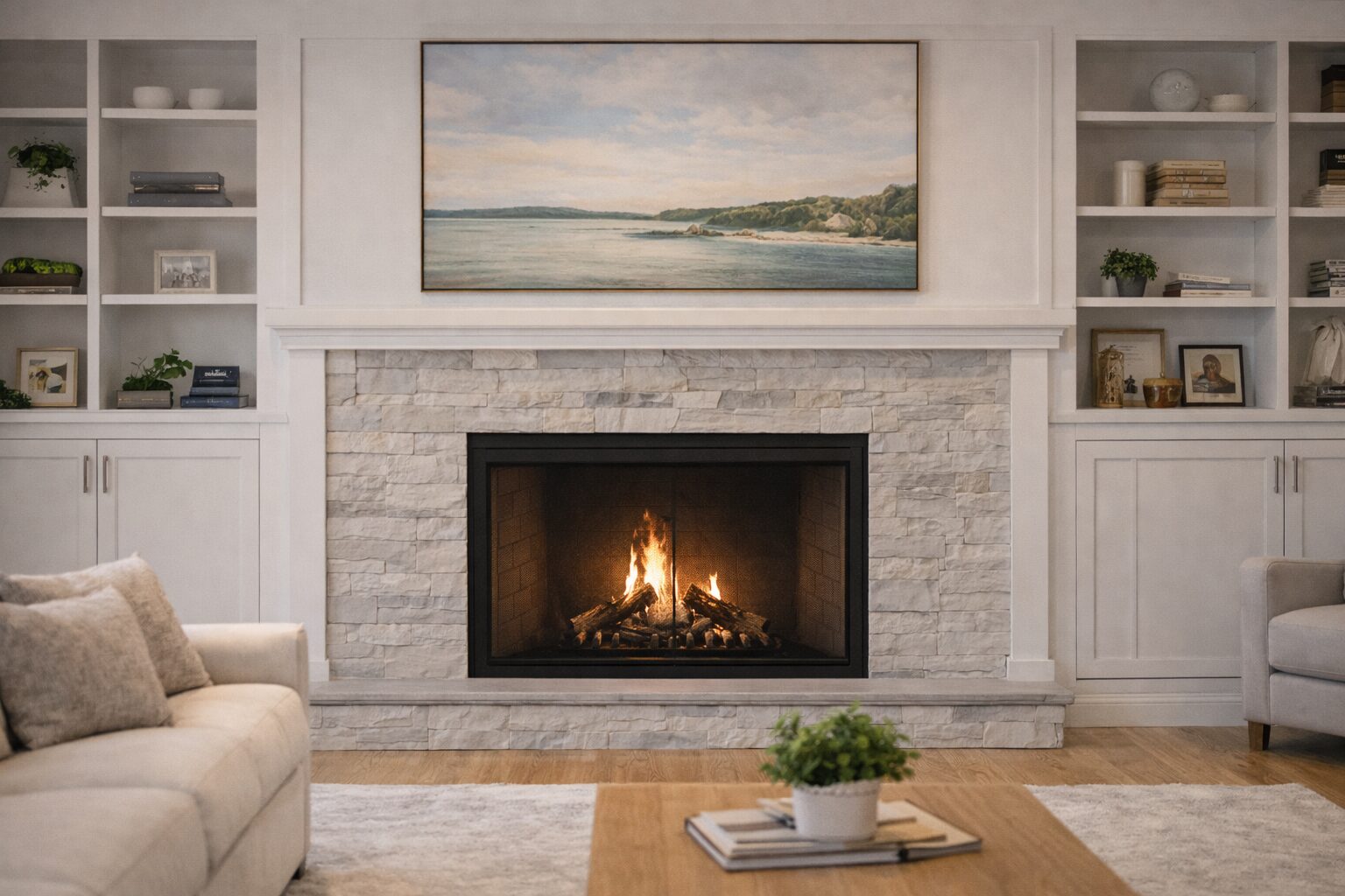 Cozy basement living space