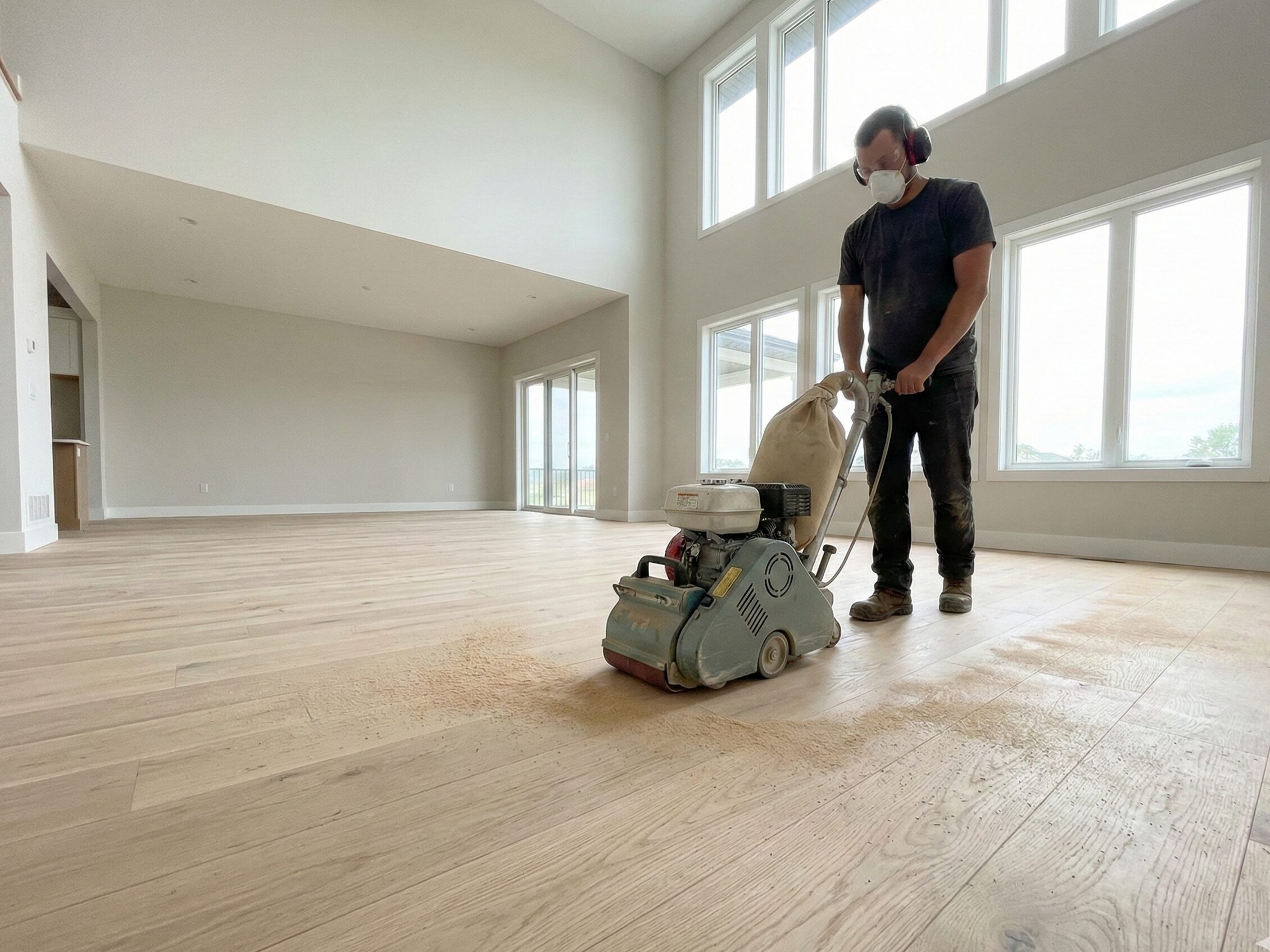 Hardwood floor finishing