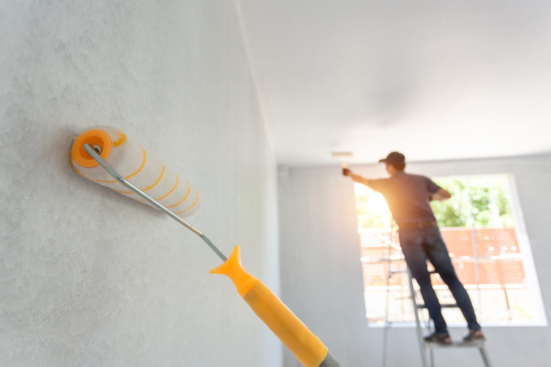 Interior painting in progress