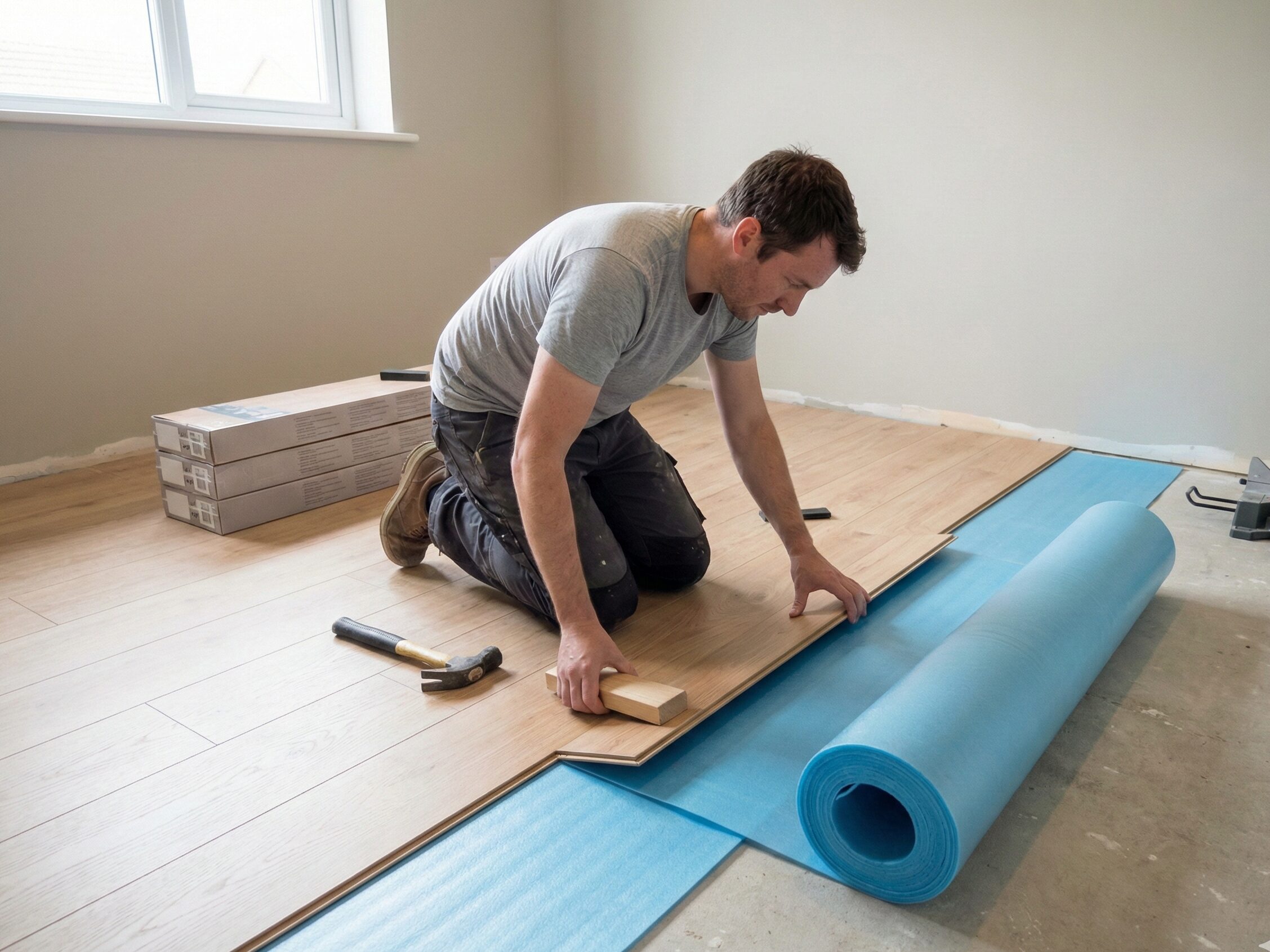 Laminate flooring installation