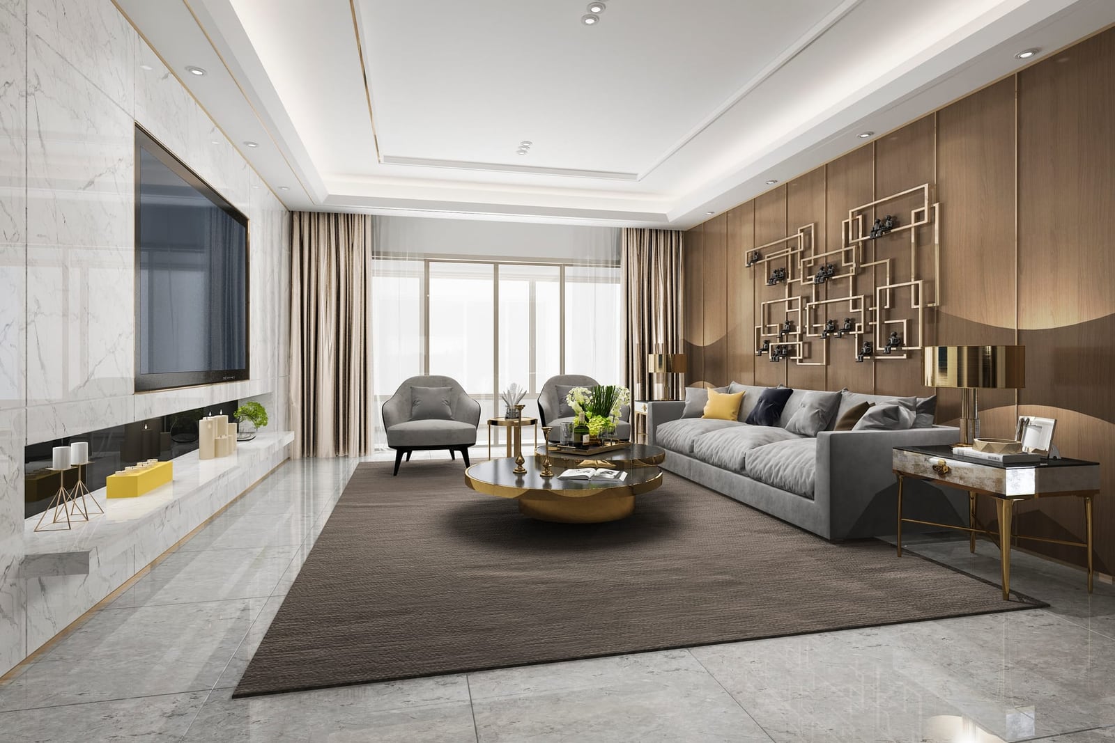 Modern Kentucky living room prepared for listing