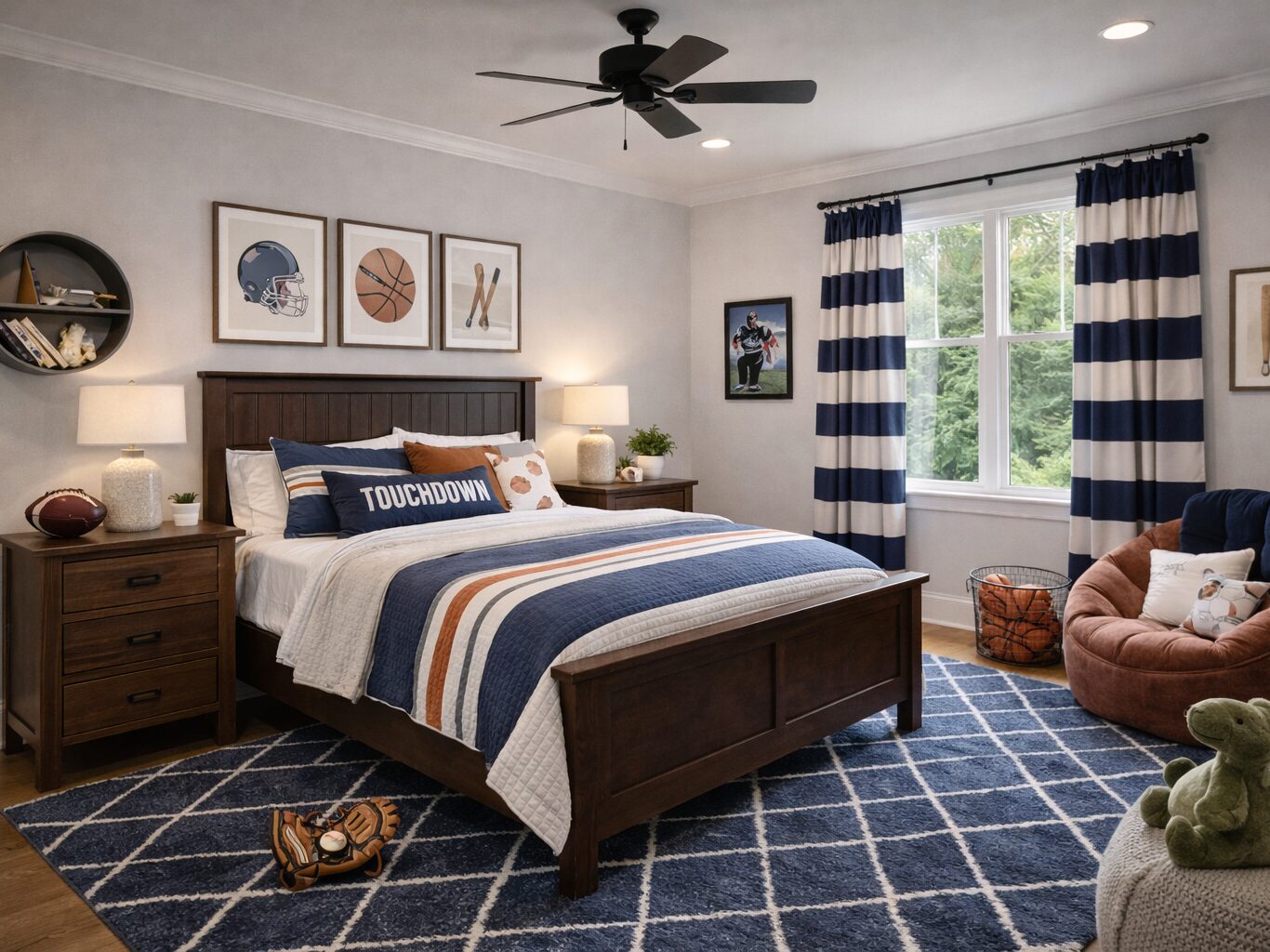 Cozy bedroom with quality finishes